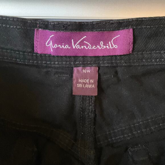 Gloria Vanderbilt Women Denim Straight Leg Jeans Size 16W, Black - Picture 7 of 12